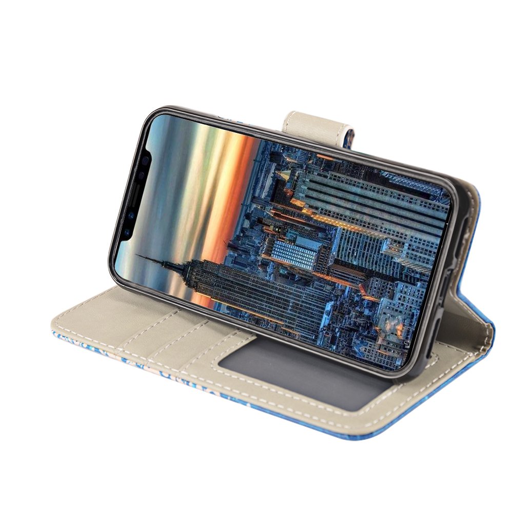 iPhone X Case, MagicSky iPhone X Wallet Case, Premium PU Leather Wristlet Flip Case Cover with Card Slots & Stand for Apple iPhoneX - Flower2