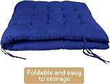 PLULON Blue Garden Bench Cushion 120x48cm 2/3 Seater Pillowy Seat Pad view 5