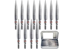 EOOENOON ARCHERY 100/125/200/250/300 Grains Premium Stainless Steel Archery Target Field Points arrowheads, Archery Arrow Field Points Bullet PointsScrew in Archery Field Tips and Broadheads (1 Dozen 12 PCS)