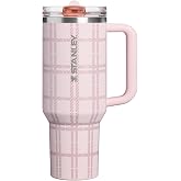 STANLEY Quencher ProTour Flipstraw Tumbler, 40 oz, Blossom Plaid | Built-In Straw &amp; Handle | Cupholder Compatible for Travel | Leakproof Insulated Stainless Steel Cup | BPA-Free