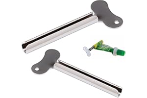 UPTUOLI Toothpaste Squeezer, 3 Packs Stainless Metal Toothpaste Tube Squeezers Roll-up Key Tooth Paster Squeezer for Bathroom Hair Dye Cosmetic Plastic Tubes Squeezers