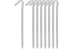 VVOKGO 9 Inches 8 Pack Heavy Duty Tent Stakes, Metal Ground Stakes for Camping, Garden or Inflatable, Galvanized Steel Pegs for Yard and Outdoor Decorations