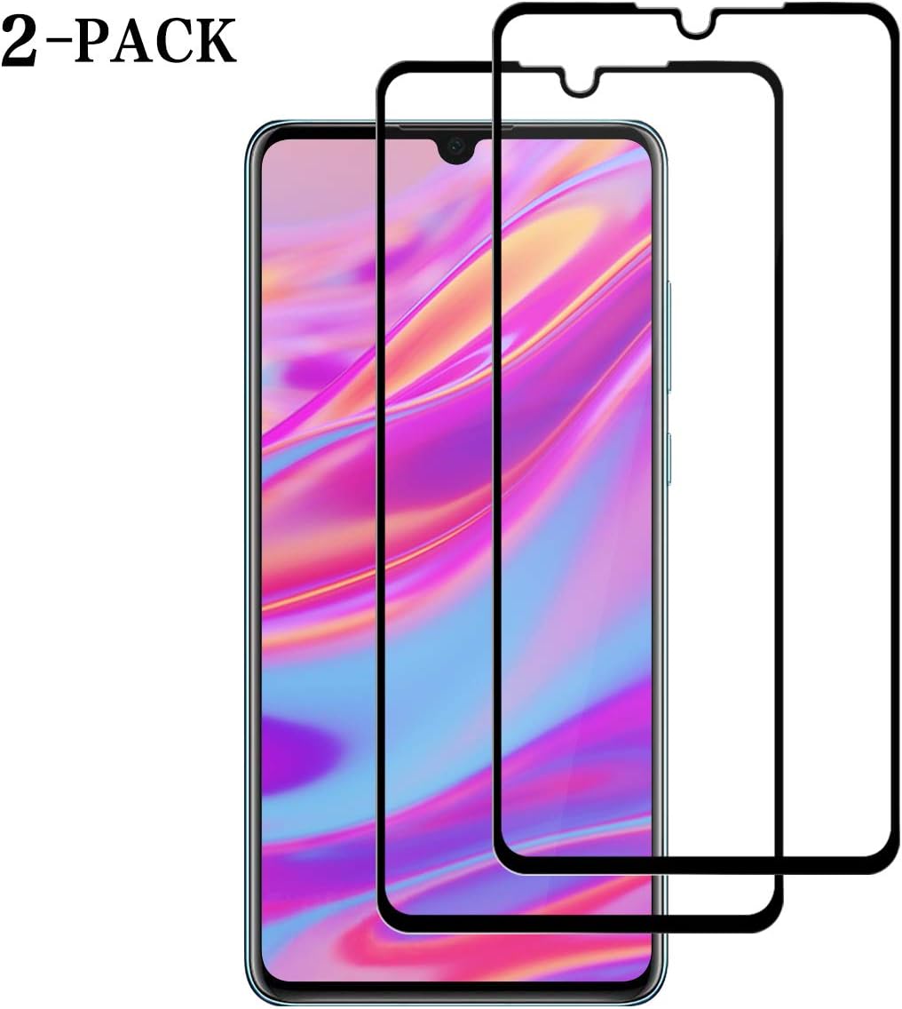 FANYAN Compatible for Huawei P30 Screen Protector, [2 Pack] [Full Coverage] [Full Adhesive Glue] [Bubble Free ] Tempered Glass Protection Film for Huawei P30