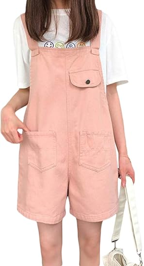 Amazon Beibang バイバン サロペット デニム ショートパンツ レディース オーバーオール 短パン ゆったり ハーフパンツカジュアル 無地 オールインワン 大きいサイズ 夏 ファッション オールインワン 通販