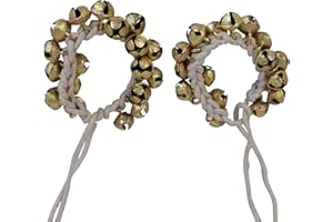 HANDTECHINDIA Indian Classical Kathak Ghungroo Pair 16 No. Big Bells Tied with Cotton Cord For Anklet Musical Instrument From India Dance Accessories (18-18)