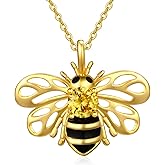 AENEAS Bee Necklace for Women Sterling Silver Bumble Bee Pendant Jewelry for Women