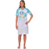 Bioworld Pokemon Pajama Women's Varsity Raglan Sleep Shirt V-Neck Nightgown