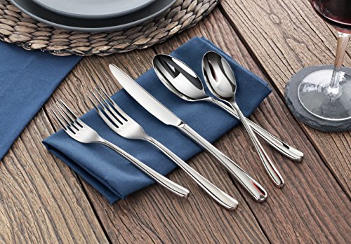 Artaste 56525 Rain II Forged 18/10 Stainless Steel Flatware 20 Piece Set, Service for 4, Silver - Thumbnail 5
