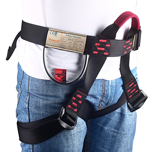 Enhanced Version Climbing Harness, Oumers Half Body Harness Safety Belt Rappelling Equip Well Suit Women Men Child for indoor Rock Climbing School Assignment Expanding Training Tree Work - Thumbnail 2