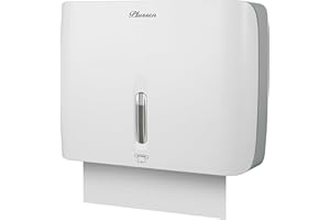 PLUSSEN Paper Towel Dispenser Wall Mount Commercial with Lock 1 Pack,Universal Multifold Tri Fold Paper Hand Towels Holder,Compact Toilet Tissue Dispensers for Bathroom Kitchen Office (White)