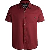 Spyder Mens Short Sleeve Button Down Shirts - Lightweight Stretch Casual Collared Dress Shirts for Men Travel Office Workwear