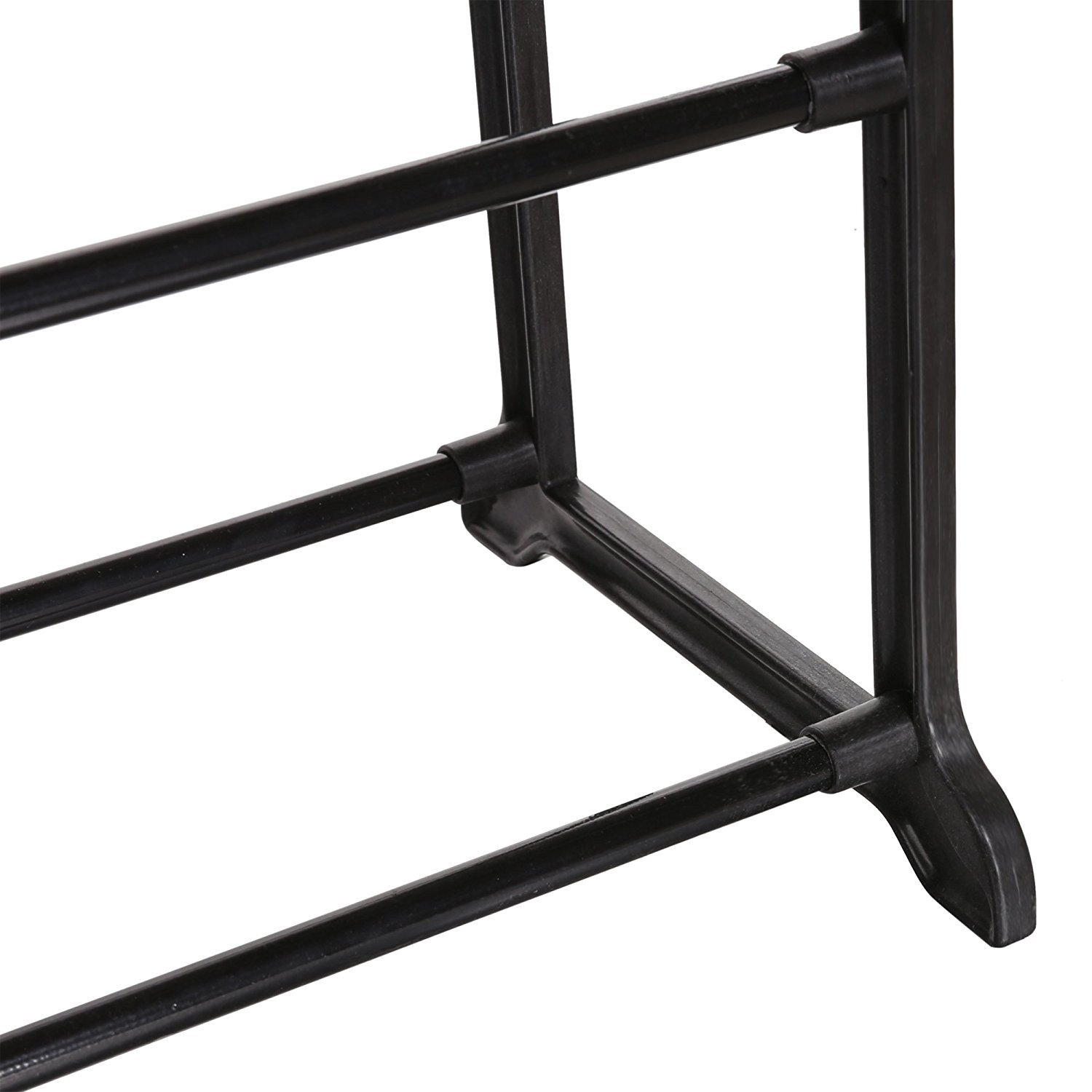 Hindom Adjustable Floor Shoe Organizer Storage, 4/7/10 Tiers Free combination Space Saving Shoe Shelves (7L, Black)