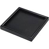 PATIKIL Wood Serving Tray 7 Inch, Square Decorative Platter for Home Decor Kitchen Table Candle Holder, Black
