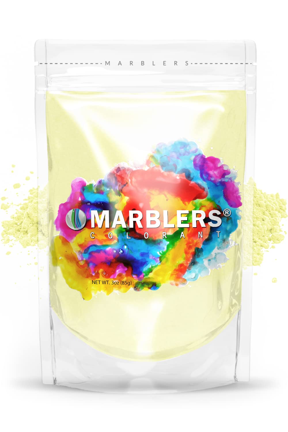 MARBLERS Yellow Mica Powder [Lemon] 3oz (85g) | Cosmetic Grade | Epoxy Resin Pigment | Dye | Non-Toxic, Vegan, Cruelty-Free | Lip Gloss, Nails, Body Butter | Bath Bomb, Candle & Soap Making