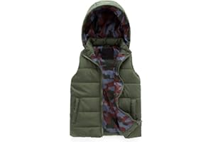 SNOW DREAMS Boys Puffer Vest Hooded Quilted Outwear Sleeveless Jacket Lined Zipper Waistcoat