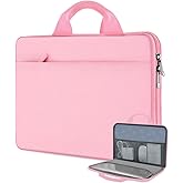 Hseok Laptop Case 13.3-14 inch Briefcase Handbag, Water-Resistant and Shockproof Computer Sleeve Compatible with MacBook Pro 14", Mac Air/Pro 13.3" and 13"-14" Notebooks Chromebooks,Pink