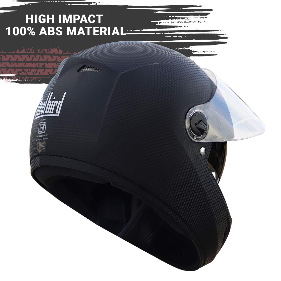 Dashing Black Steelbird Double Visor Full Face Helmet in India