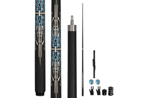 Cesrriv Sport Carbon Fiber Pool Cue Stick 19.5 oz, Professional 10mm Rainbow Tip, Includes Cue Case, Joint Protectors, Cue Ch