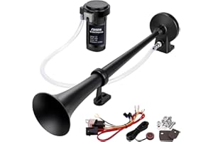 FARBIN 12V 150db Air Horn kit, Train Horn for Car, Air Horn for Truck, Loud Truck Horn with Switch, for Any 12V Vehicles (Bla