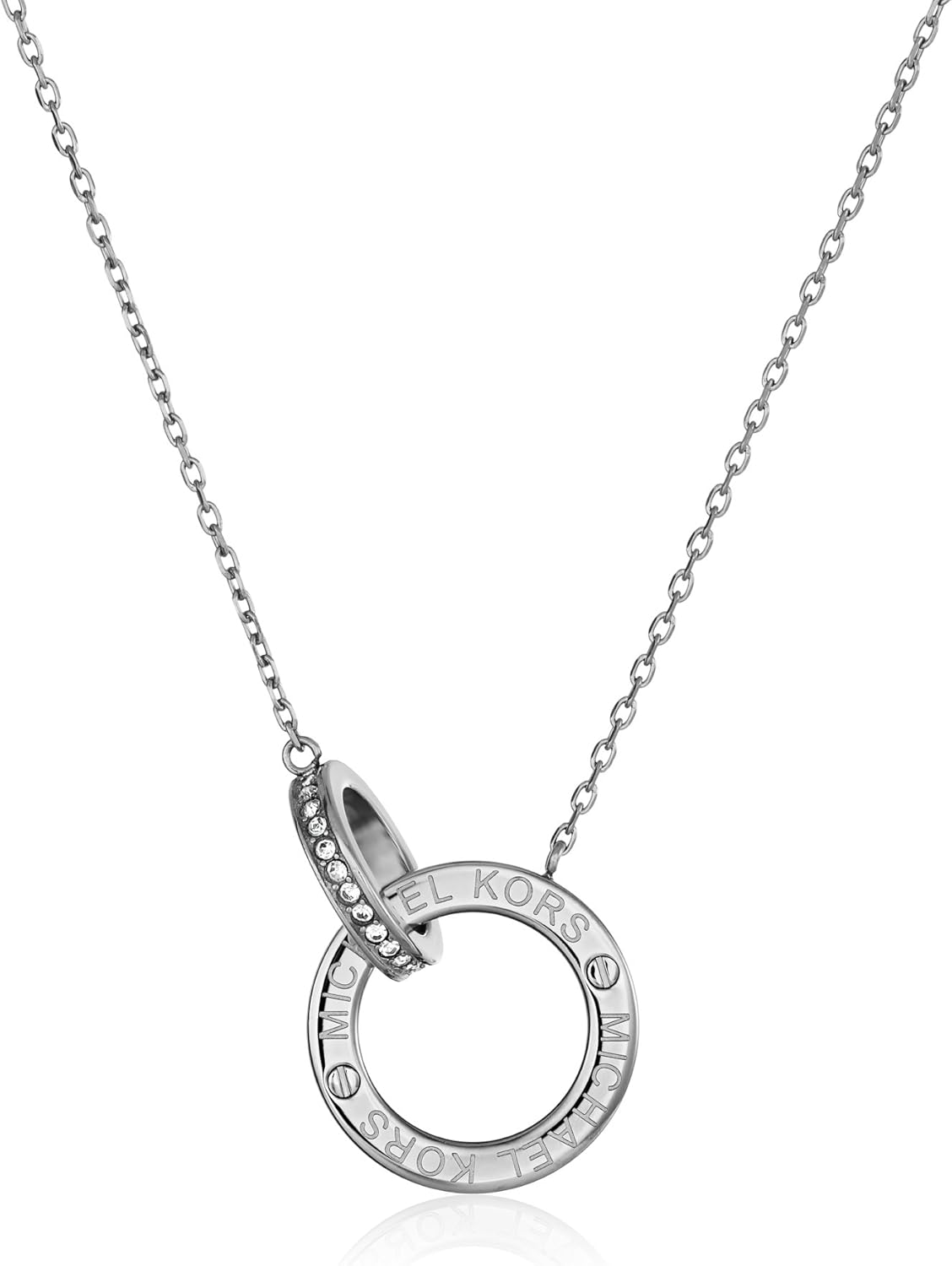 michael kors silver circle necklace