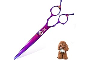 JASON Straight Scissors for dogs - 7.5" Dog Grooming Shears, Japanese 440C Stainless Steel Dog Cutting Scissors with Diamond Adjustable Screw