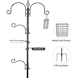 Sorbus Bird Feeding Bath Station Metal Deck Pole For Bird Feeders