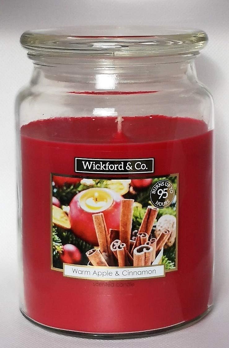 Luxury Scented Candle Warm Apple & Cinnamon 18 Oz Jar with lid up to 95 Hour Burn Time