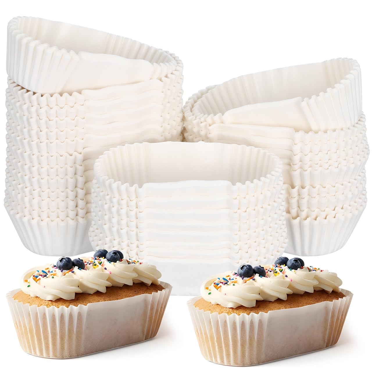 1000PCS Mini Loaf Tin Liners, Paper Cake Liners, 7.2x3.5 Cm Individual Muffins Cupcake Cases for Baking Cupcakes Breads Muffins and Candies