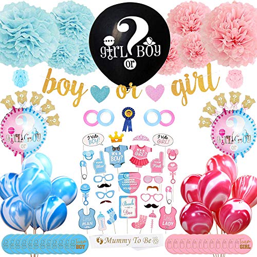 Revelacion De Sexo Para Bebe Decoracion Globos Accesorios De La Foto 106 Pcs Set Party Supplies Party Decorations