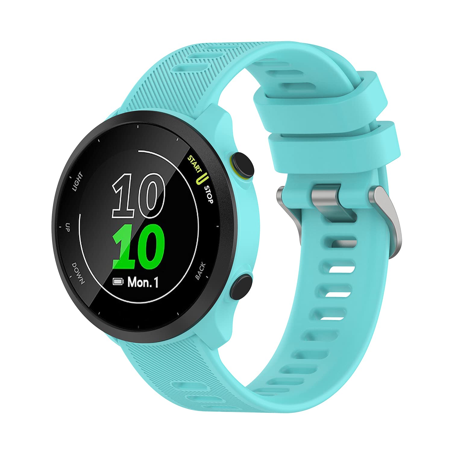 Wownadu 20mm Watch Strap Compatible for Garmin Forerunner 55/245 /165/645, Replacement Silicone Straps Teal Waterproof Sport Band for Women Men, Accessories (No Watch)