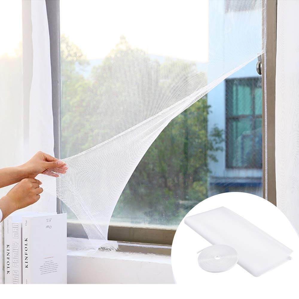 CODIRATO Mosquito Nets for Windows, Insect Protection, Fly Screen, Fly Net, 1.5 x 1.3 m, Insect Protection Net with Velcro Strap, Fibreglass Fabric, Spiders, Flies