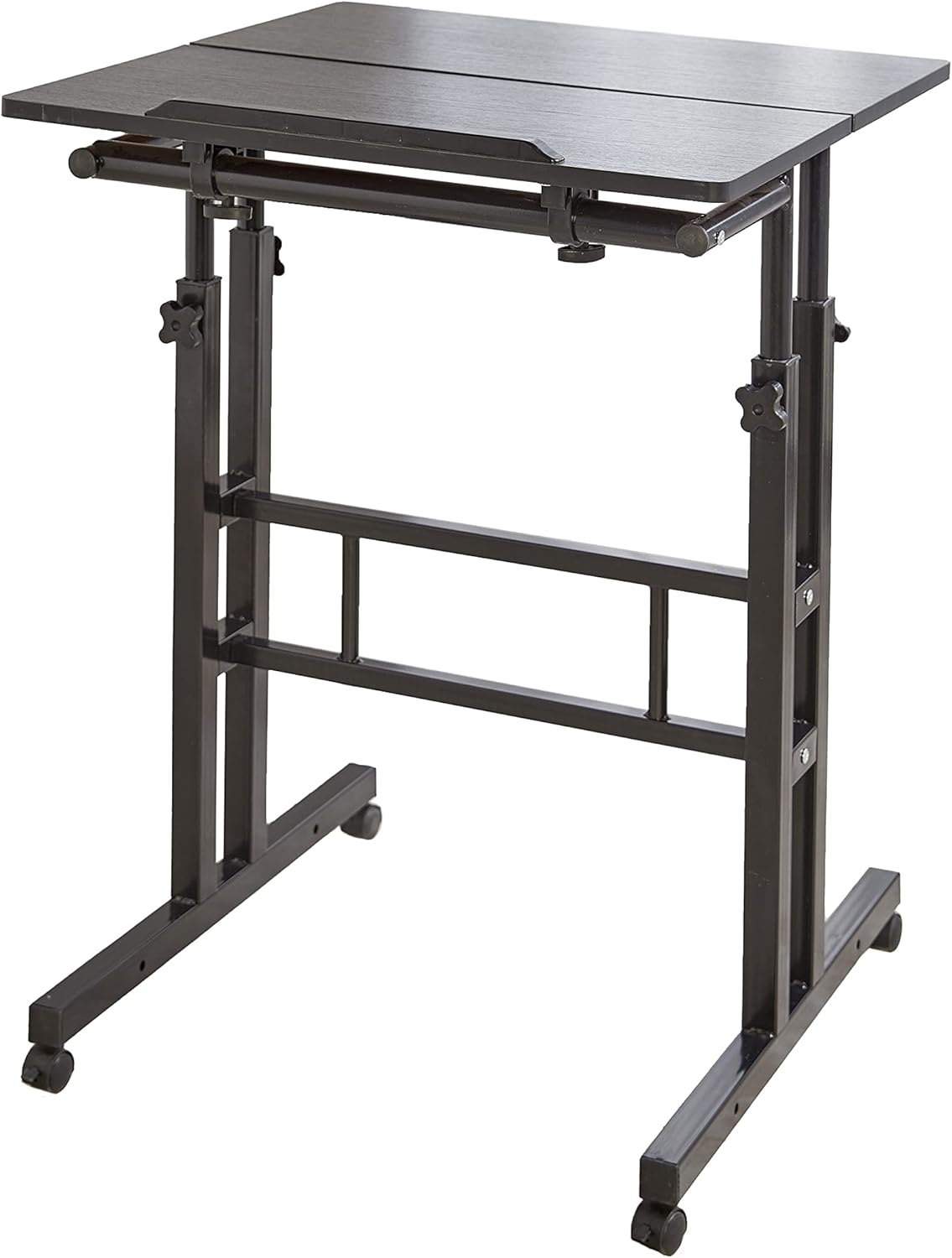 amazon standing desk on Amazon Com 2 Tier Adjustable Height Standing Desk Podium Mobile Table Black Office Products