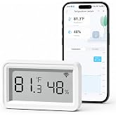 eMylo WiFi Thermometer Hygrometer, Smart Indoor Temperature Humidity Sensor | Digital Remote Monitor Temp/Humidity with LCD Display, App Alert, Data Export &amp; Calibration for Home, Bedroom, Greenhouse