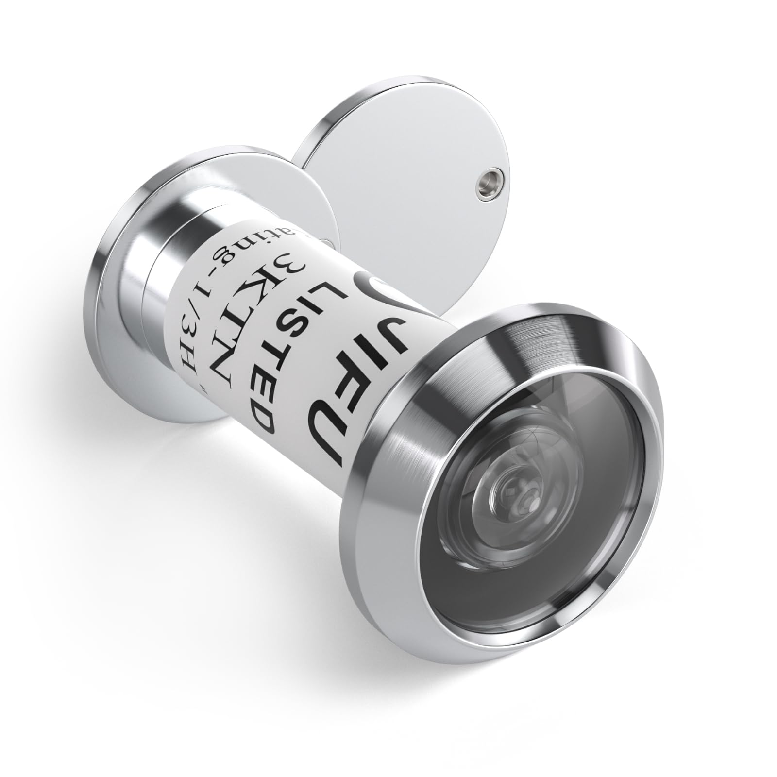 Bwintech 1 Pcs UL Listed Fire Proof Door viewer,Solid Brass 200 Degree,14mm Diameter 35-60mm Length, Polished Chrome Finishing,with viewer Cover