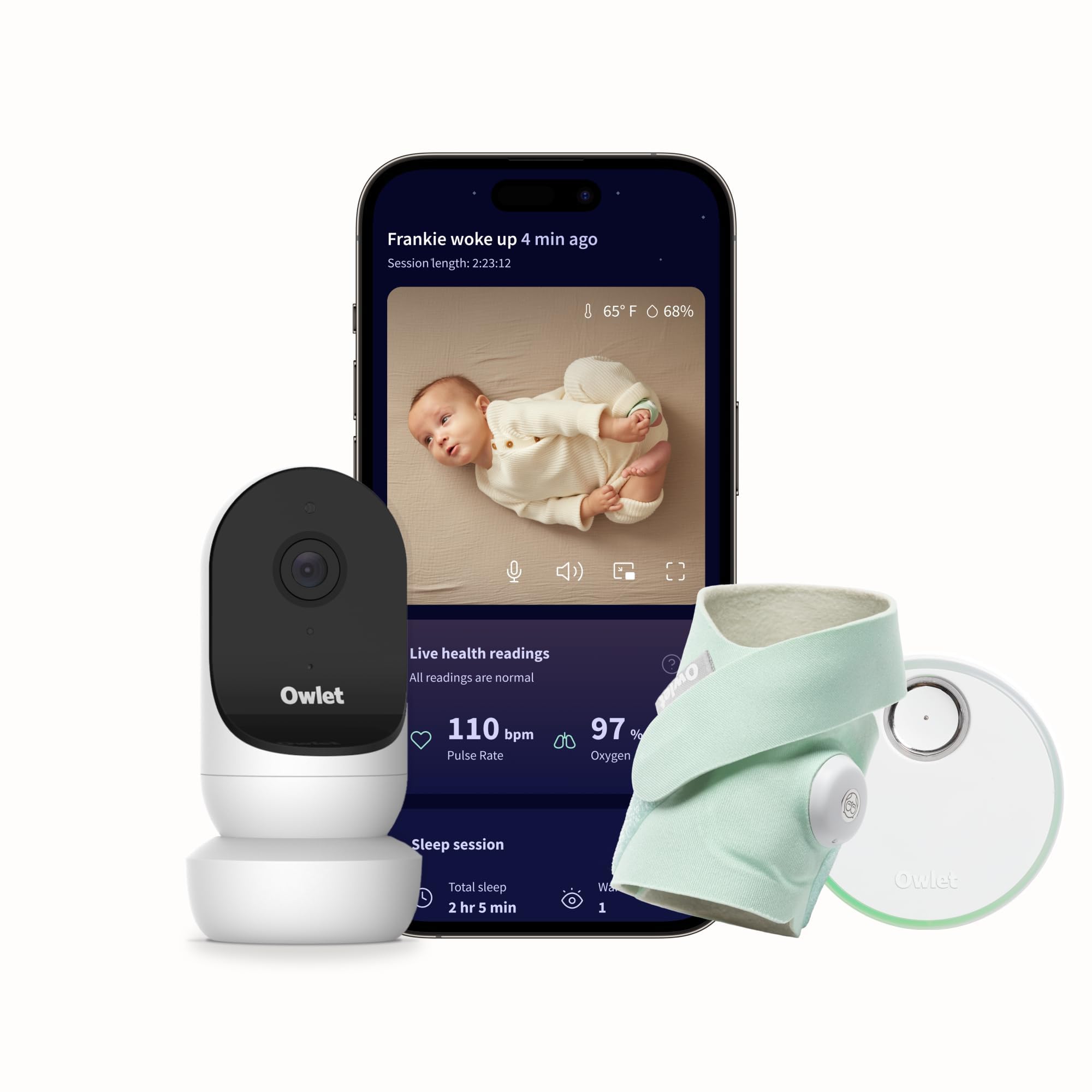 Photo 1 of Owlet® Dream Duo Smart Baby Monitor: FDA-Cleared Dream Sock® Plus Owlet Cam 2- Tracks & Notifies for Pulse Rate & Oxygen While Viewing Baby in 1080p HD WiFi Video