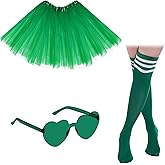 Yymobt Adult Tutus for Women Colorful with Heart Sunglasses and Costumes Tube Socks for Women Party Dance Accessory Sets