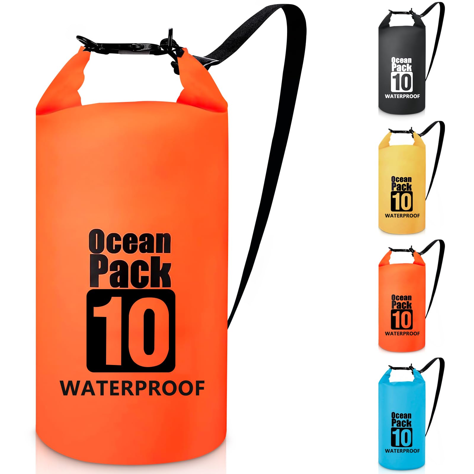 Invool Dry Bag, 5L/10L/20L/30L Waterproof Dry Bag, Dry Sack with Adjustable Shoulder Strap for Hiking, Swimming, Rafting, Surfing, Cycling, Camping, Fishing