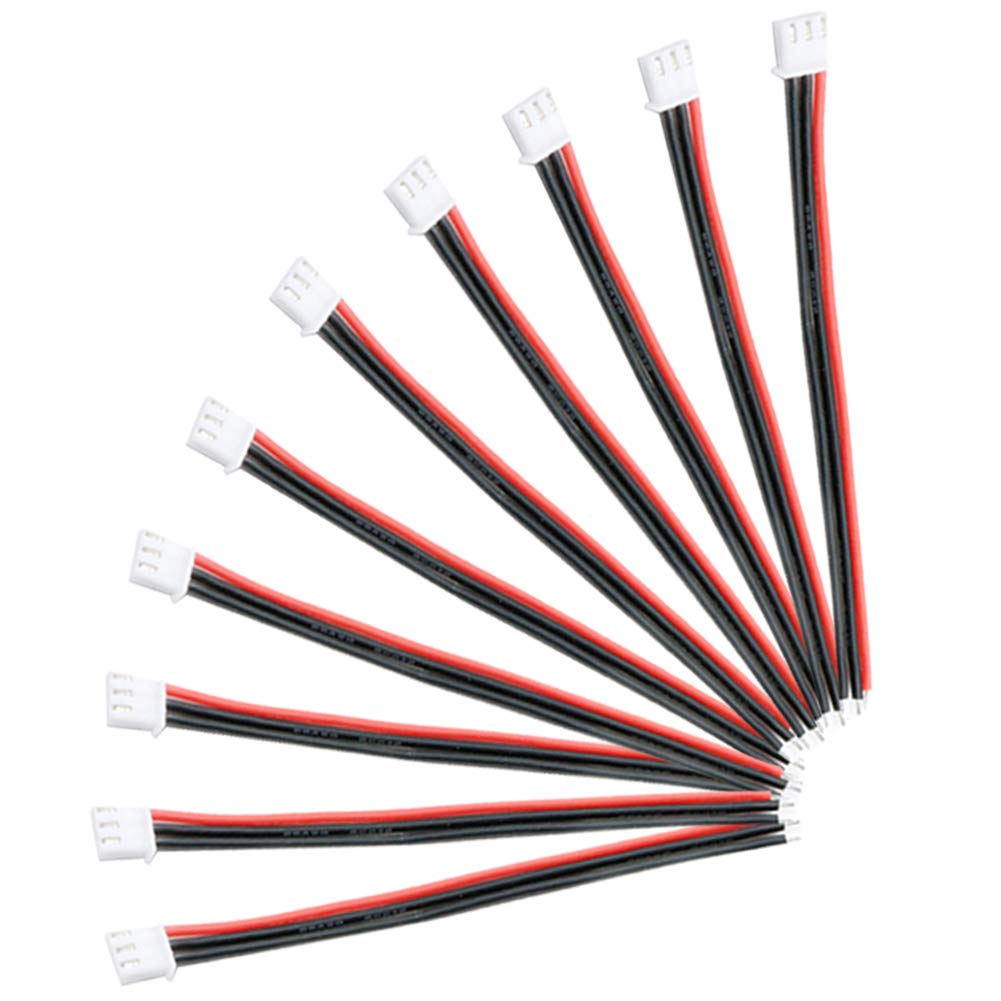 YIXISI 10 PCS JST-XH 2S Balance Extension Cable Lead Wire, JST-XH Connector Plug Lead Cable with 15cm 22awg Silicone Cord
