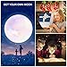 Extra Large!!! GPJOY 3D Moon Lamp Rechargeable Lunar Night Light Dimmable Touch Control Brightness Two Tone Home Decorative Lights Baby Night Light with Wooden Stand, Diameter 7.3 Inch