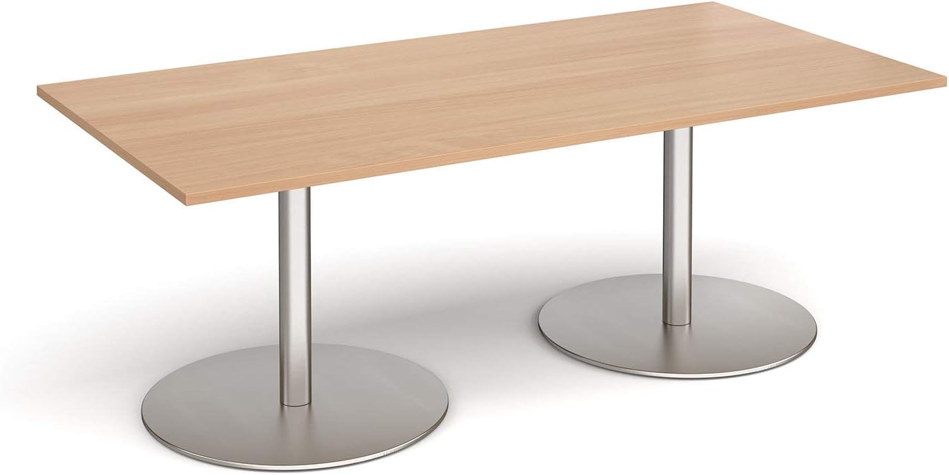 Mr Office Furniture Eternal rectangular boardroom table, brushed steel base (Beech, 2000x1000mm)
