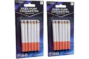 CLESEN Fake Cigarettes,3.25 Inch Fake Puff Cigarettes(Pack of 12), Faux Cigs with a Realistic Look Durable/Realistic - Ideal for Themed Parties/Theatrical Performances