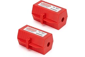Boviisky Electrical Plug Lock - 110 Volt Power Extension Cord Lockout Tagout Device,Small Electrical Plug Lock,OSHA Compliant Red,2 Pack, 4041