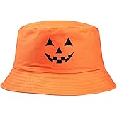 Halloween Hat Pumpkin Cosplay Casual Cap Sun Hat Bucket Hat Basin Hat Cotton Hat for Men and Women