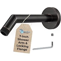 Wall Mounted Stainless Steel Shower Arm & Flange - 4 Inch Oil Rubbed Bronze Bathroom Extension Pipe - View #7