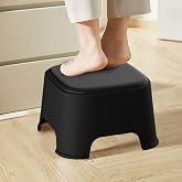 Lovskoo Thickened Plastic Mini Stool for Home Black Portable Sitting Stool | Small Short Stools for Living Room Bathroom Shoe Changing Sturdy and Party Portable Chair Camping Camp Fishing Foot Stools