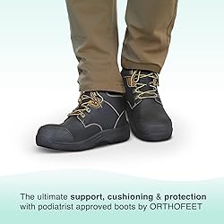 Orthofeet Men's Orthopedic Black Leather Granite