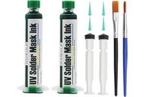 Sookolr 2-Pack UV Solder Mask Ink, Green UV Light Curing Solder Resist Paste, PCB BGA Solder Film Missing Repair, Prevent Corrosive Arcing