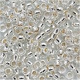 Toho Round Seed Beads 8/0#21 'Silver Lined Crystal' 8 Gram Tube