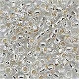 Toho Round Seed Beads 8/0 #21 'Silver Lined Crystal' 8 Gram Tube