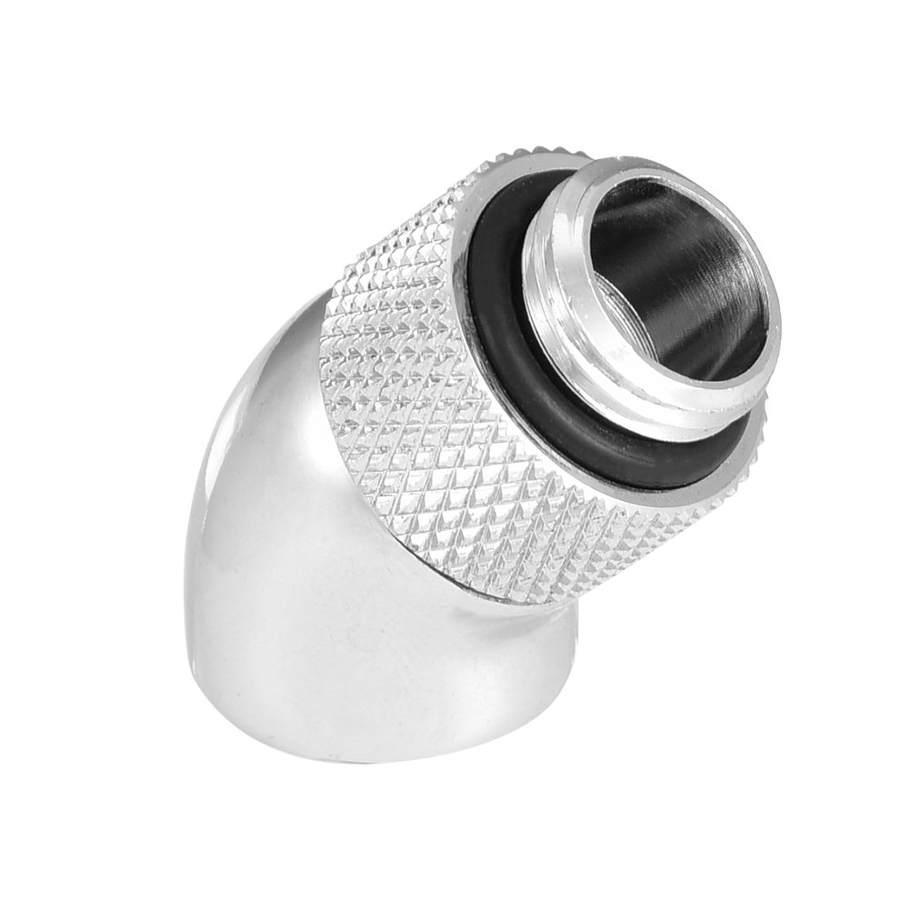 Richer-R G1/4 Fitting Adapter,45 Degree Angled G1/4 Fitting Adapter Connector Water Cooling System Tackle Accessory